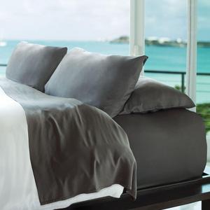 Resort Bamboo Sheets by Cariloha - 4 Piece bed Sheet Set - Luxurious Sateen Weave - 100% Viscose From Bamboo Bedding (Graphite, California King)