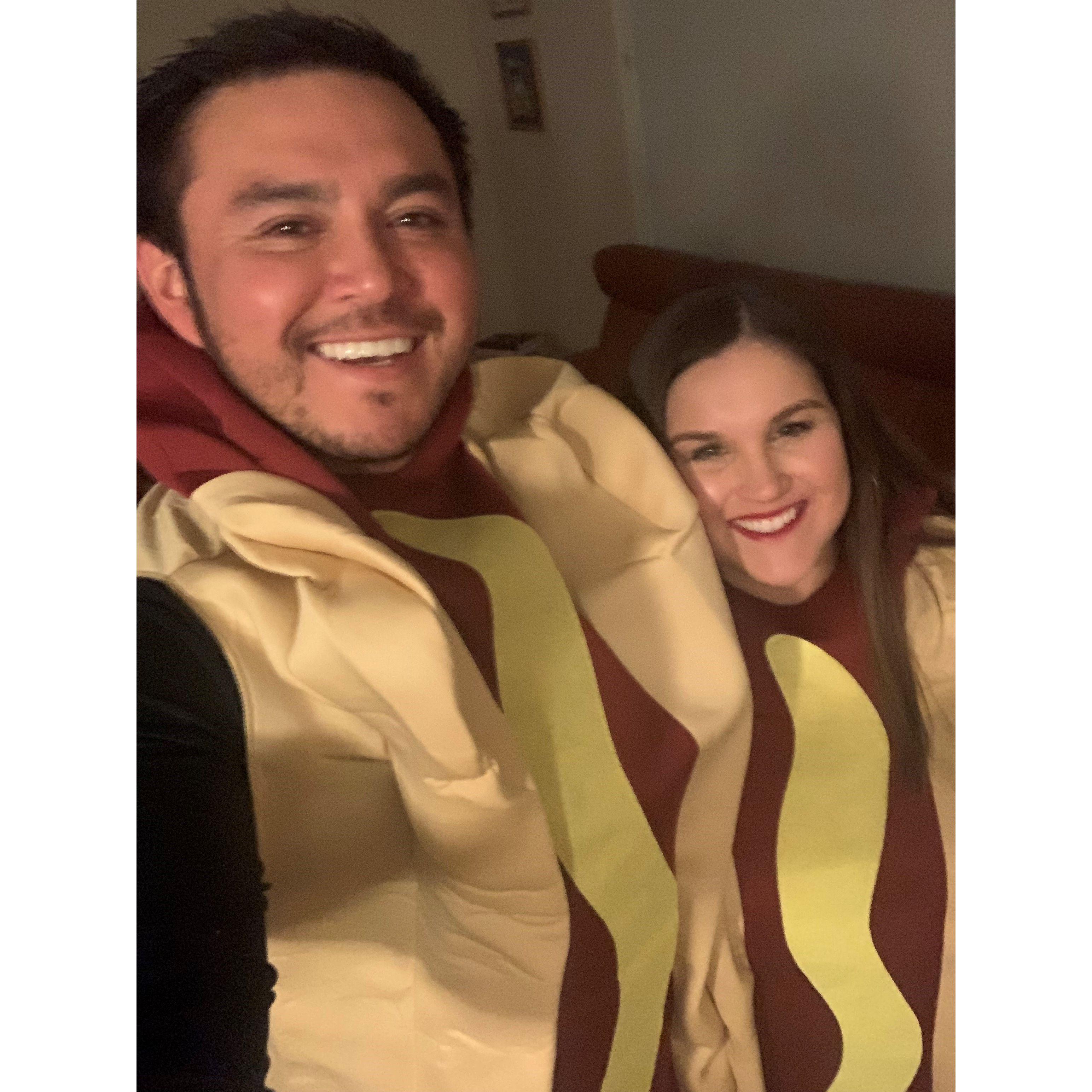 For Halloween in 2021, we were matching Hot Dogs in honor of one of Jason's favorite foods.