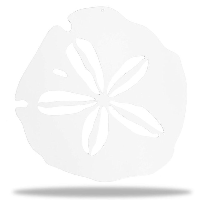 Riverside Designs Coastal Sand Dollar Ocean Beach Metal Art Steel Wall Decor (12", White)