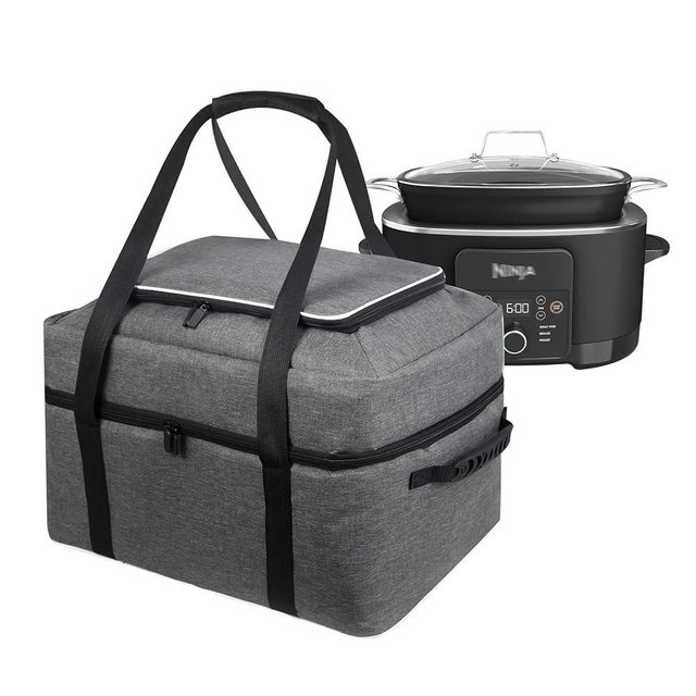 Slow Cooker Bag for Ninja Foodi Possible Cooker 8.5-Quart MC1001/MC1010, Insulated Travel Carrier with Easy to Clean Lining, Carry Case with Top Zip Compartment,Slow Cooker Carrier