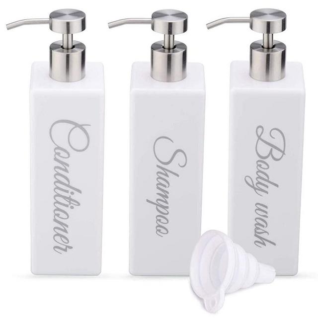 LuxyM Acrylic Shampoo and Conditioner Dispenser - Shower Dispenser- Shampoo Dispenser - Bathroom Shower dispensers - Shampoo and Conditioner Bottles - Shampoo Conditioner Body Wash Dispenser