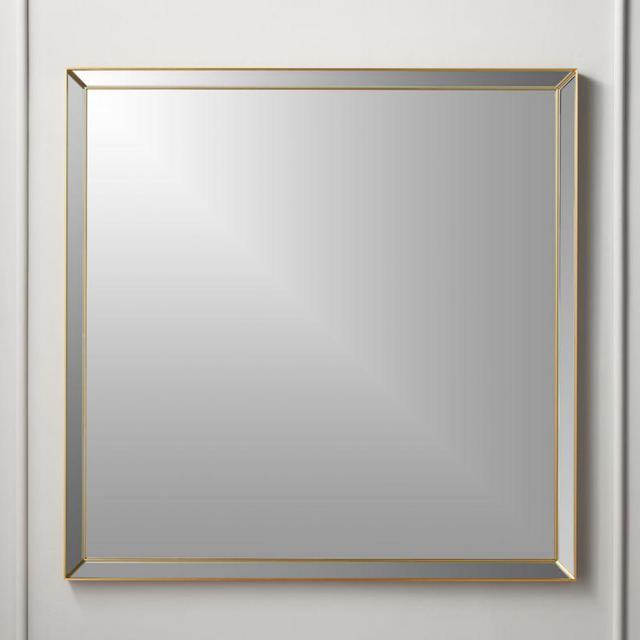 Bisel Beveled Square Mirror Black