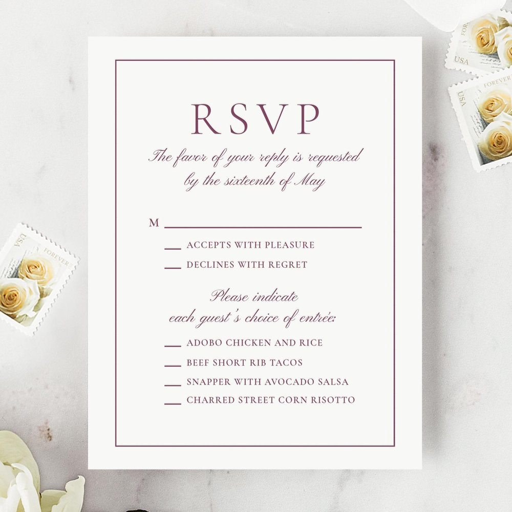 Abbey Frame Letterpress | Black | Zola Wedding Invitations