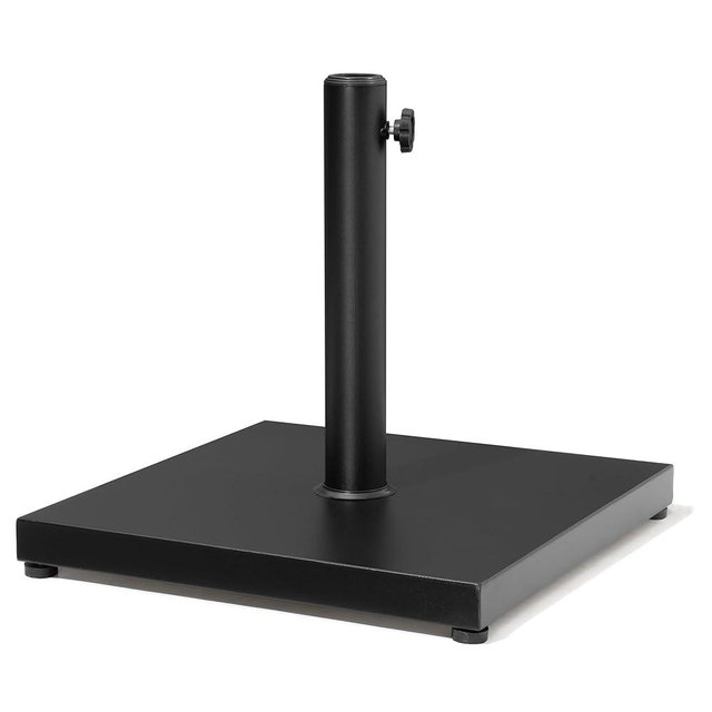 VredHom 43lb Patio Umbrella Base Stand, Outdoor Square Concrete Stand Heavy Duty Market Umbrella Pole Holder, Black