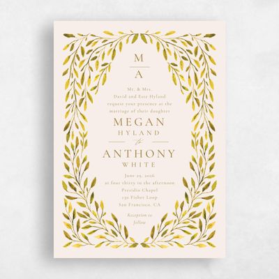 Mustard, Yellow Wedding Invitation - Thornton Portrait