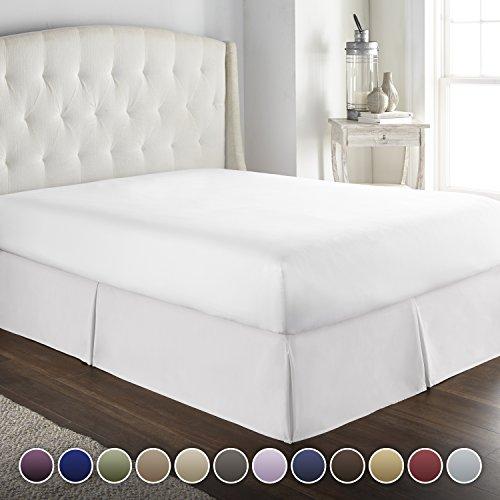Hotel Luxury Bed Skirt/Dust Ruffle 1800 Platinum Collection-14 inch Tailored Drop, Wrinkle & Fade Resistant, Linens (Queen, White)