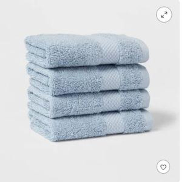 4pc Performance Plus Washcloths Light blue- Threshold