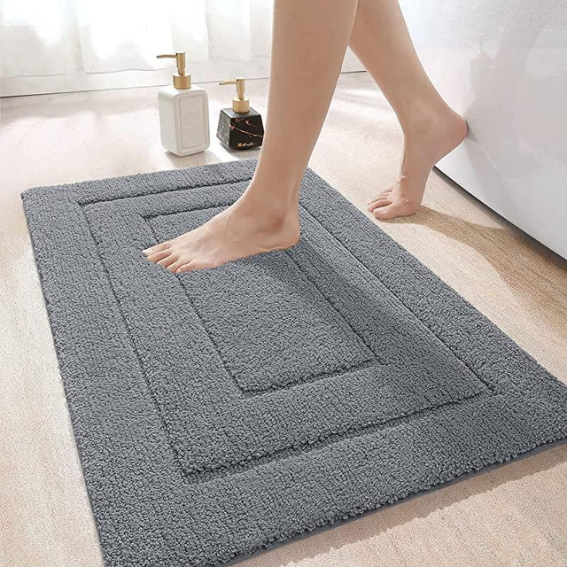 DEXI Bathroom Rug Mat, Extra Soft Absorbent Premium Bath Rug, Non-Slip Comfortable Bath Mat, Carpet for Tub, Shower, Bath Room, Machine Wash Dry, 20"x32", Grey