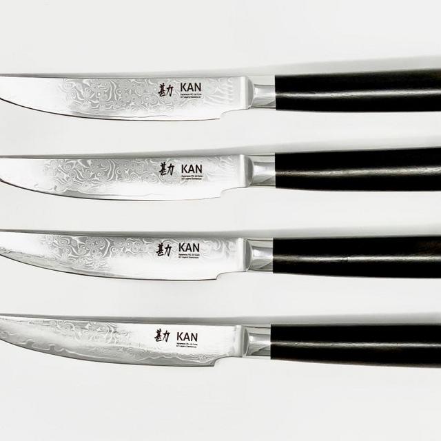 KAN Core 4-Piece Steak Knife Set (G10 Composite Resin Handles)