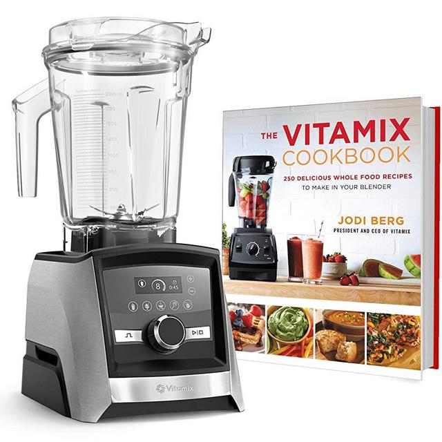 Vitamix A3500 Ascent Series Smart Blender, Professional-Grade, 64 oz. Low-Profile Container Bundle with The Vitamix Cookbook - 250 Delicious Whole Food Recipes (Brushed Stainless)