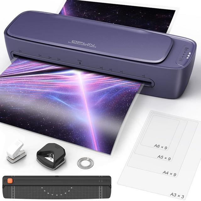 Laminator Machine 13 Inch Wide Thermal Lamination 9 in 1 Cold Hot A3 Laminating Machine for Teacher Personal, 60s Warm-Up No Jam laminator Machine 11x17 with 30 Laminating Sheets for Home Office Use