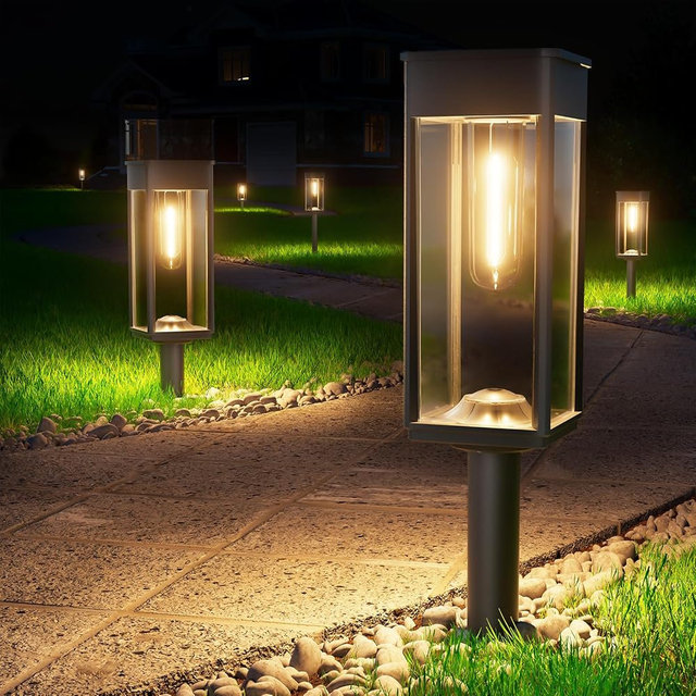 BITPOTT Solar Pathway Lights Outdoor,Bright Solar Lights for Outside, Waterproof Auto On/Off Garden Lights Solar Powered Landscape Lights for Yard Walkway Driveway Lawn (Warm White, 12 Pack)