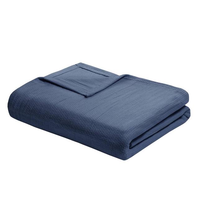 Fresh spun Basketweave Cotton Blankets Navy