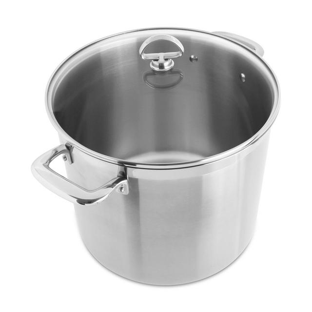 Chantal Induction 21 Steel 12-Qt. Stockpot with Glass Lid