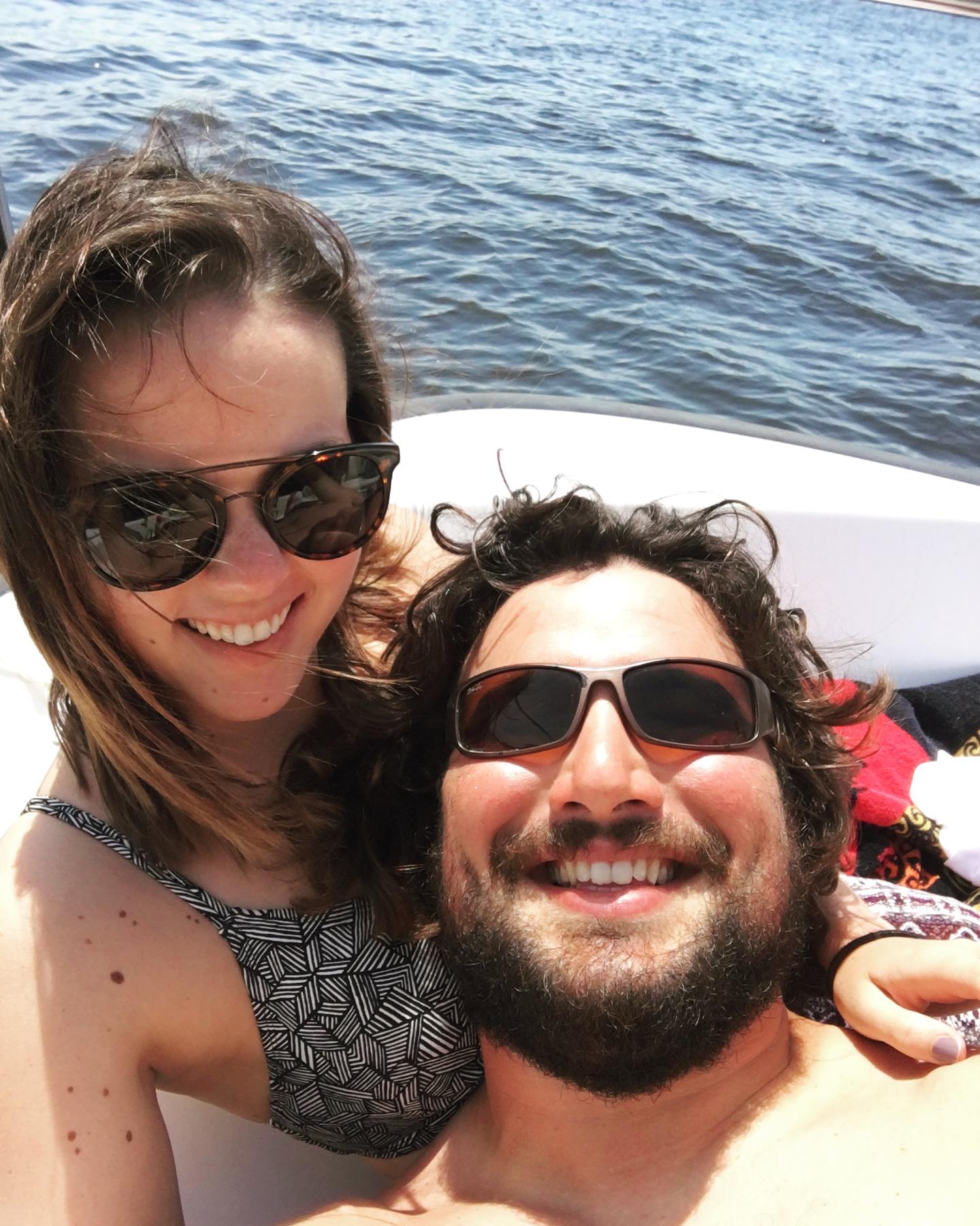 Boating on the Manasquan River, one of our favorite things to do.