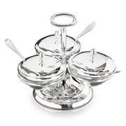 Silverplated Triple Compartment Server with Spoons