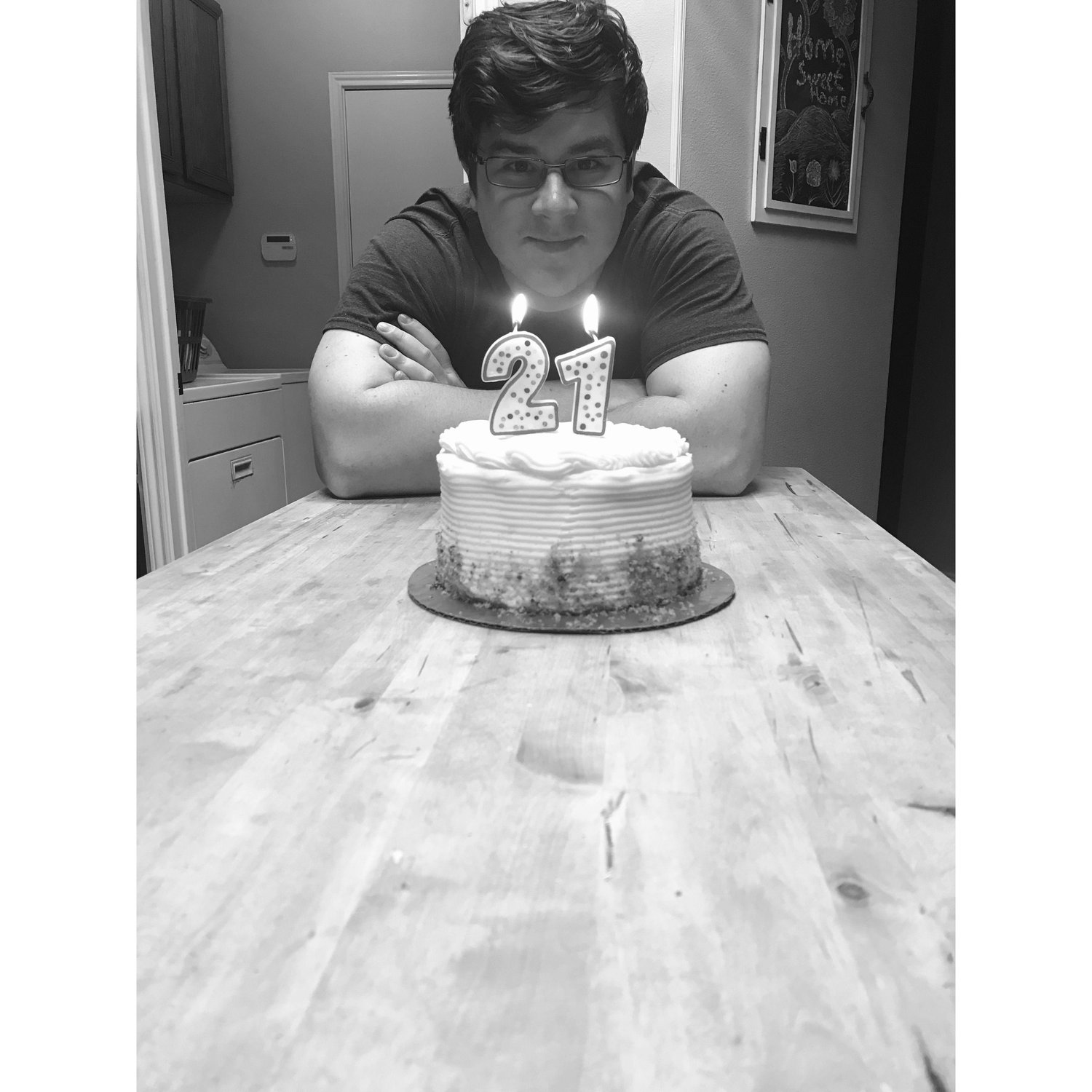 Celebrating birthdays by each year ordering each other our favorite flavored cake (Chris ~ Red velvet, Rachael ~ Carrot cake)