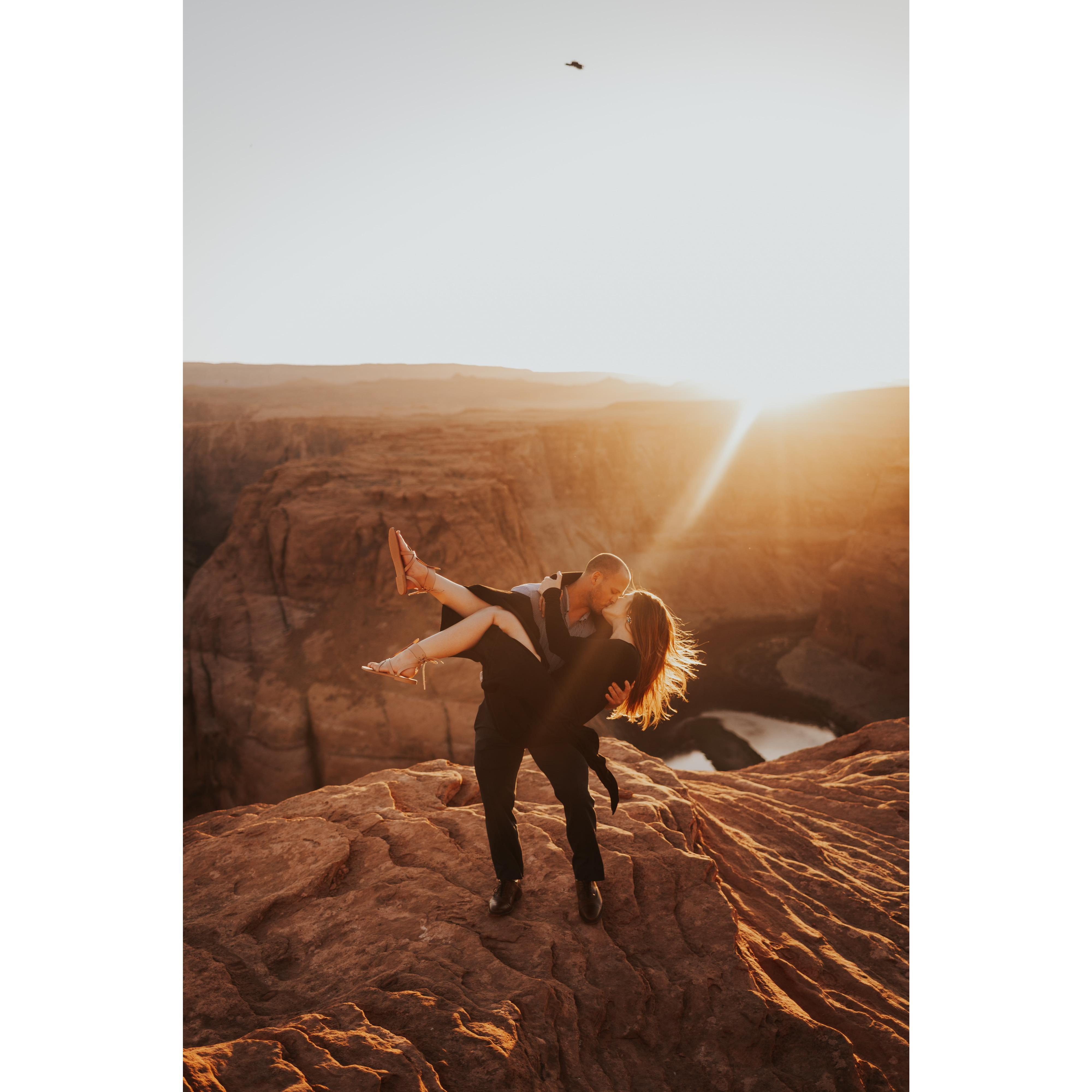 After 7 hours with our AMAZING photographer Andi, she captured this stunning photo at the edge of Horseshoe Bend