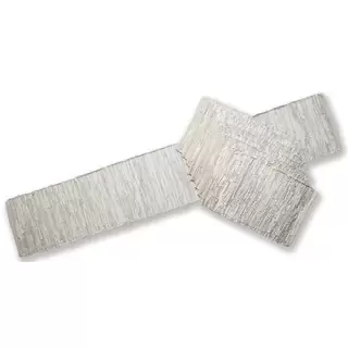 Matador White and Grey Leather/ Cotton Table Runner and Place Mats Set