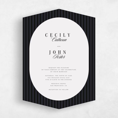 Black Diamond Wedding Invitation - Madison Portrait