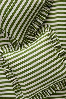 Maeve Cotton Striped Ruffle Printed Euro Sham