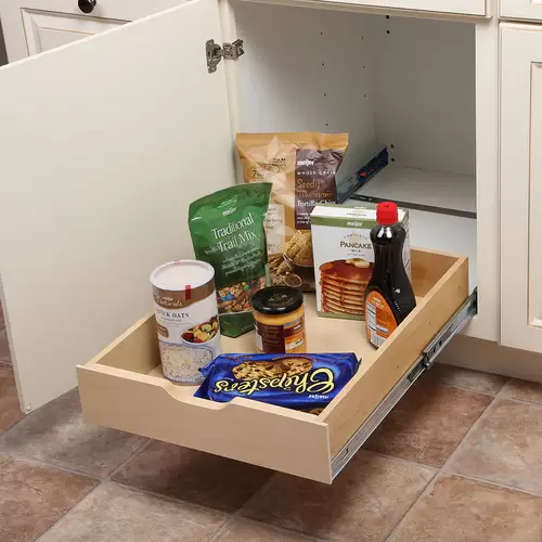 Knape & Vogt 17.78-in W x 5-in H 1-Tier Pull Out Wood Soft Close Cabinet Organizer at Lowes.com