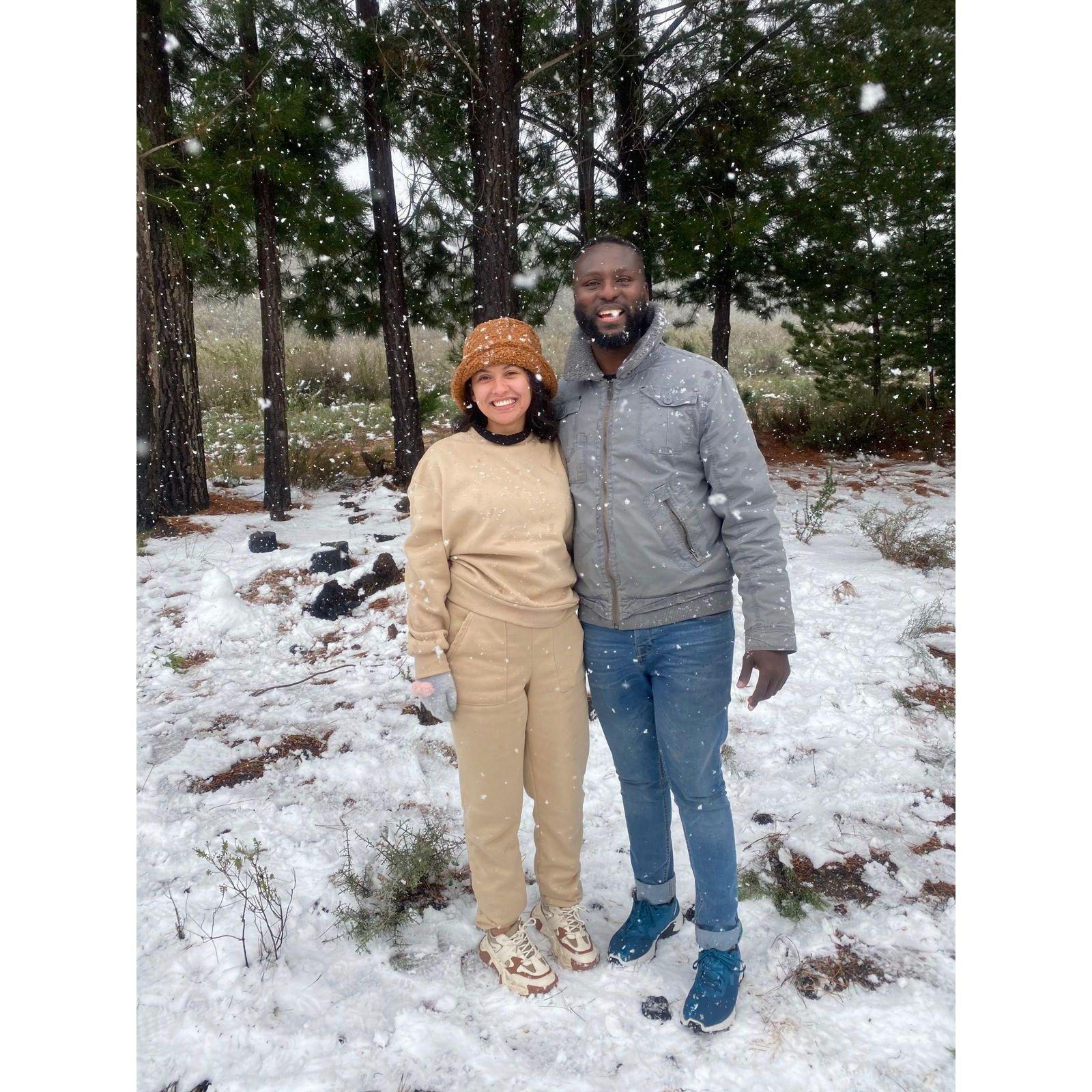 Our first time in snow together