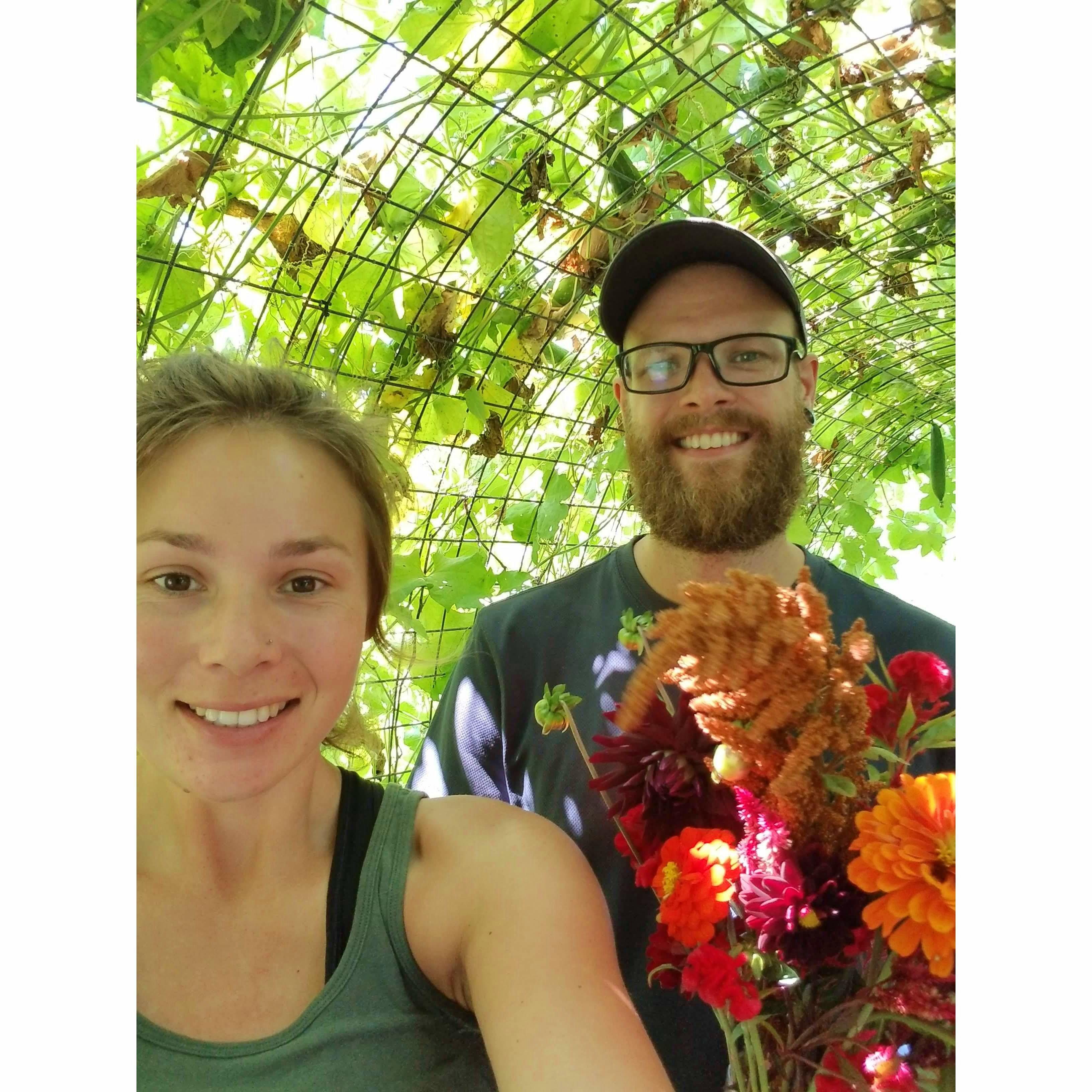 A you pick flower farm that Courtney later volunteered her time at while living in Asheville, NC