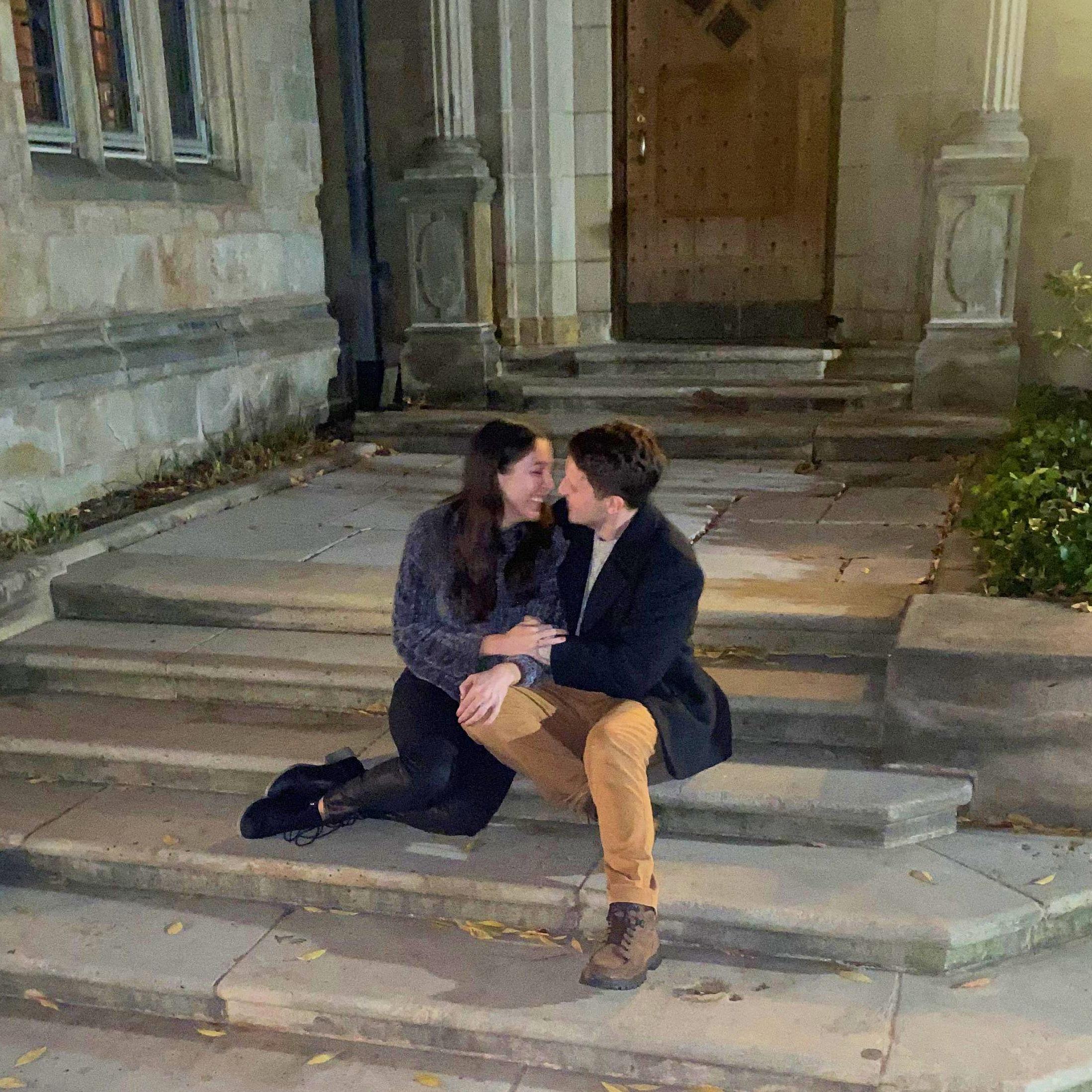 Annalise and John had their first conversation on these steps in 2015. It was about Ender's Game (yes, the science fiction novel). Hurray for reading!