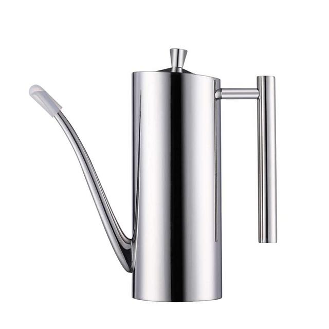 EAMATE Olive Oil Dispenser, Stainless Steel 304 Oil & Vinegar Cruet, Drip Free Sauce Bottle for Kitchen (24OZ)