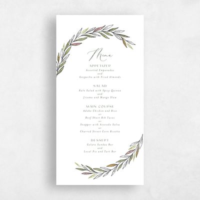 Soft Moss, Green Wedding Menu - Bruges