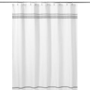 Sweet Jojo Designs Hotel Shower Curtain in White/Grey