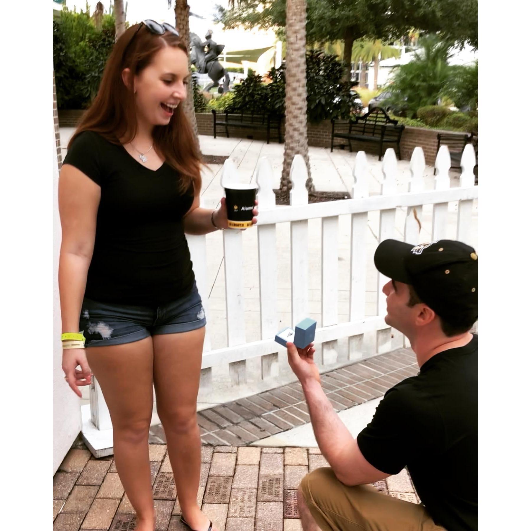 When Danielle turned around and saw Josh on one knee! 11/1/18