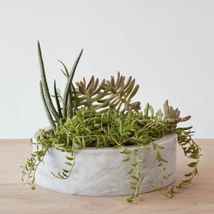 Puebla Marble Planter - Wide
