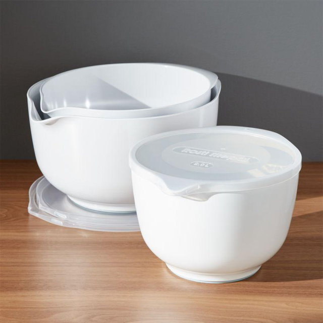 Rosti Retro Green Melamine Mixing Bowls with Lids Set