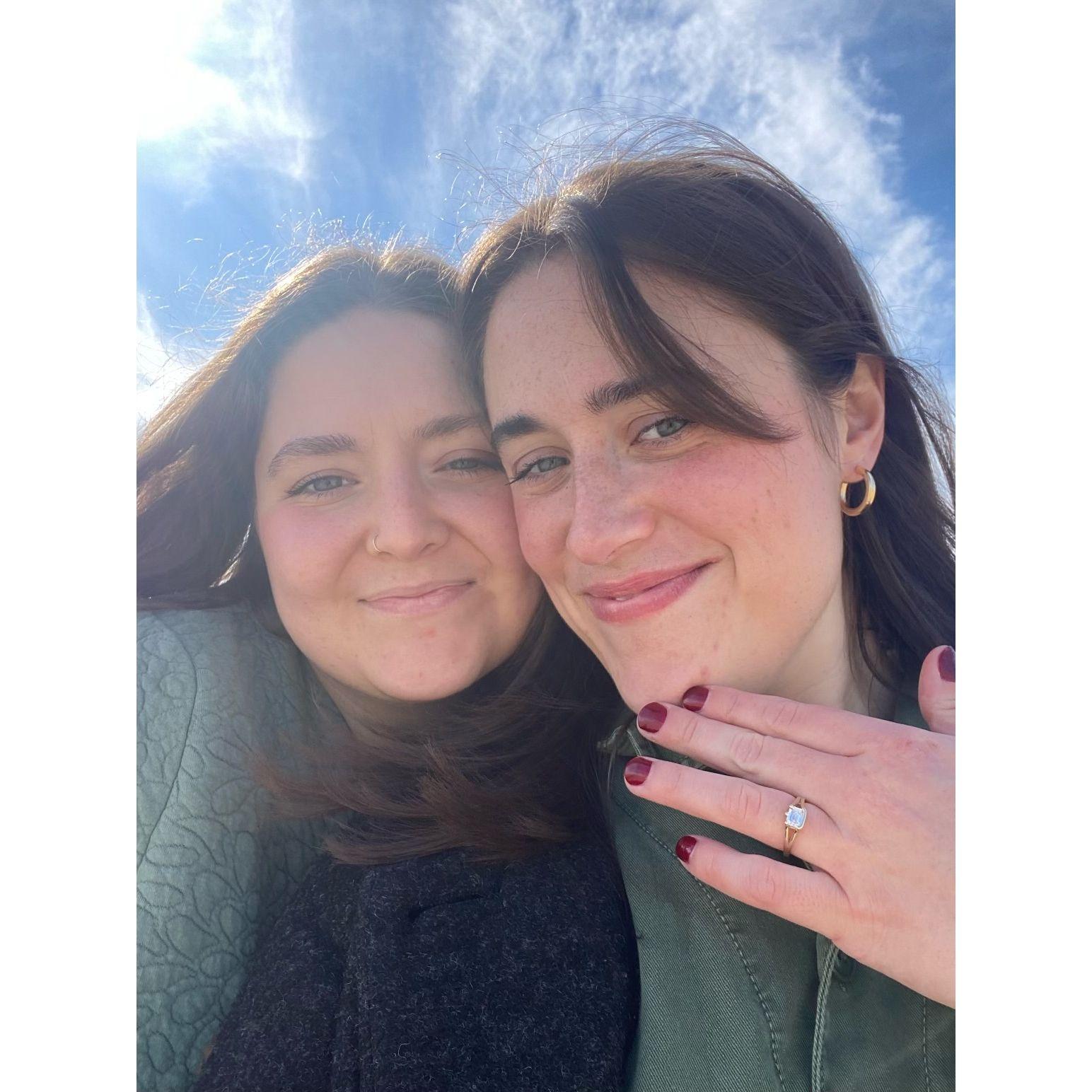 November 11, 2023 -
Our engagement! This was taken in Cape May. It was fall, so we had the beach to ourselves which was exactly what we wanted :) Sophie proposed to Anna first!