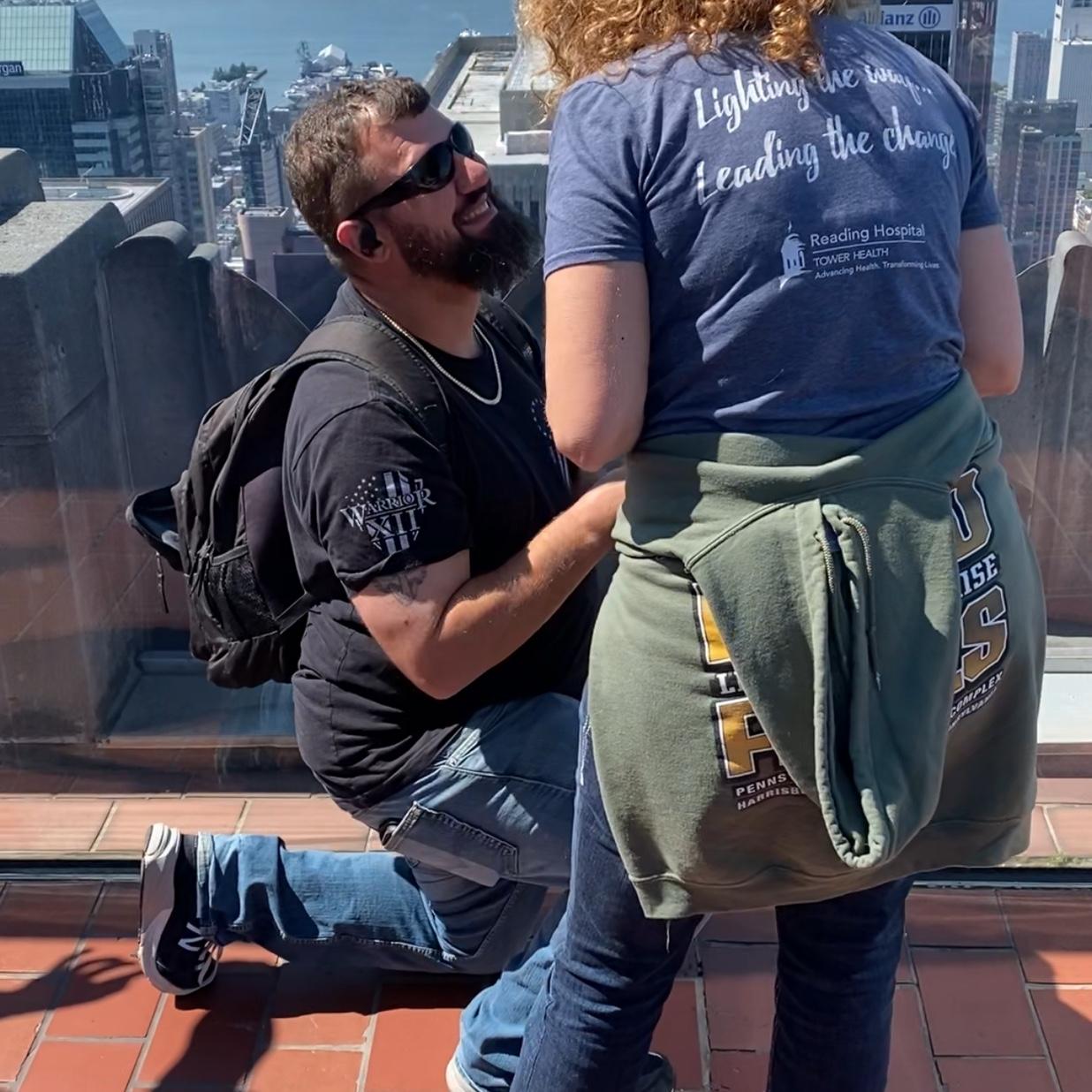 The day Chris proposed on top of Rockefeller Center!