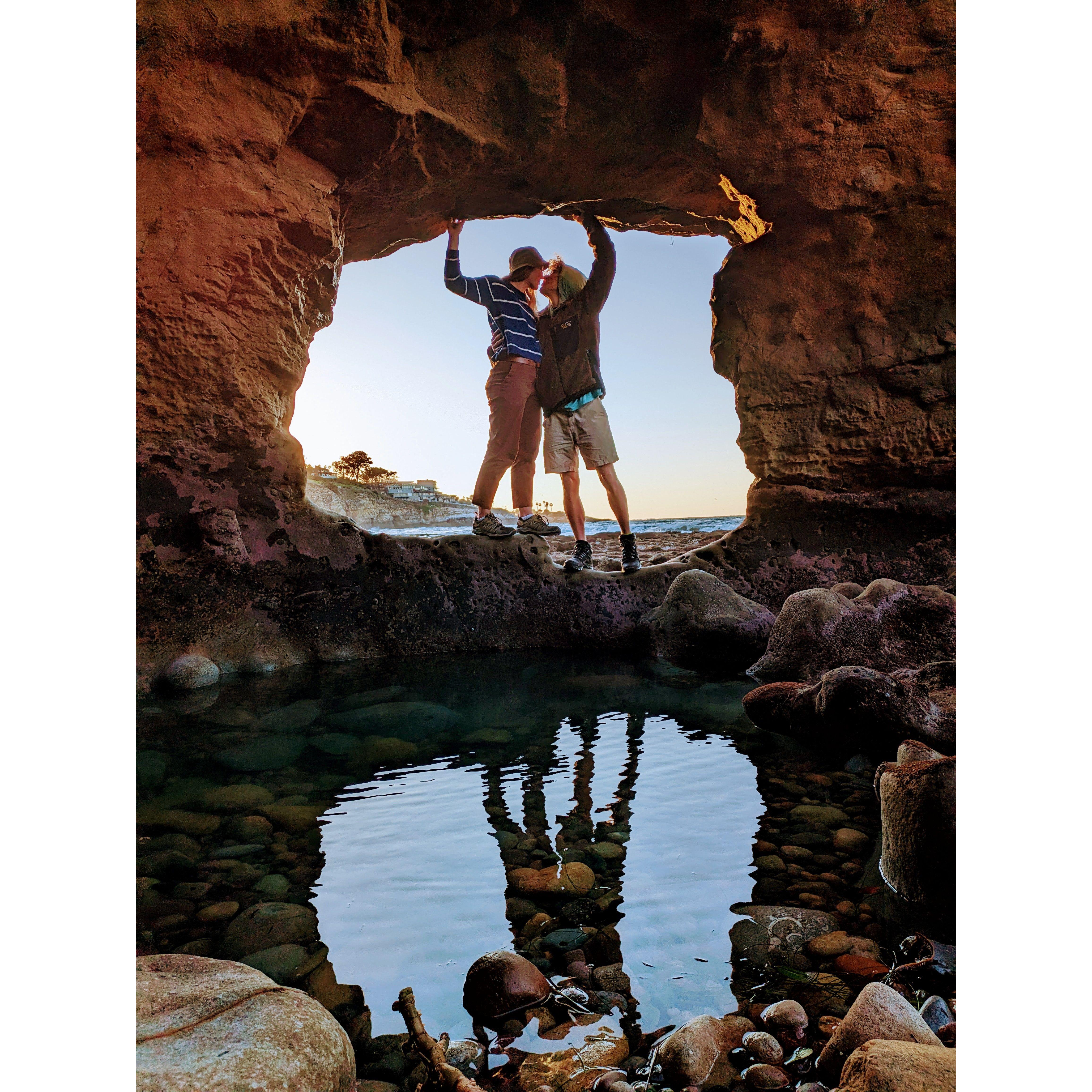 A precious moment while looking at faults in San Diego.