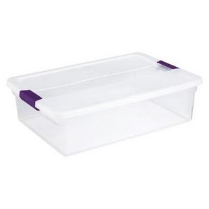 Sterilite® ClearView Latch Storage Bin Clear with Purple Latch 8gal