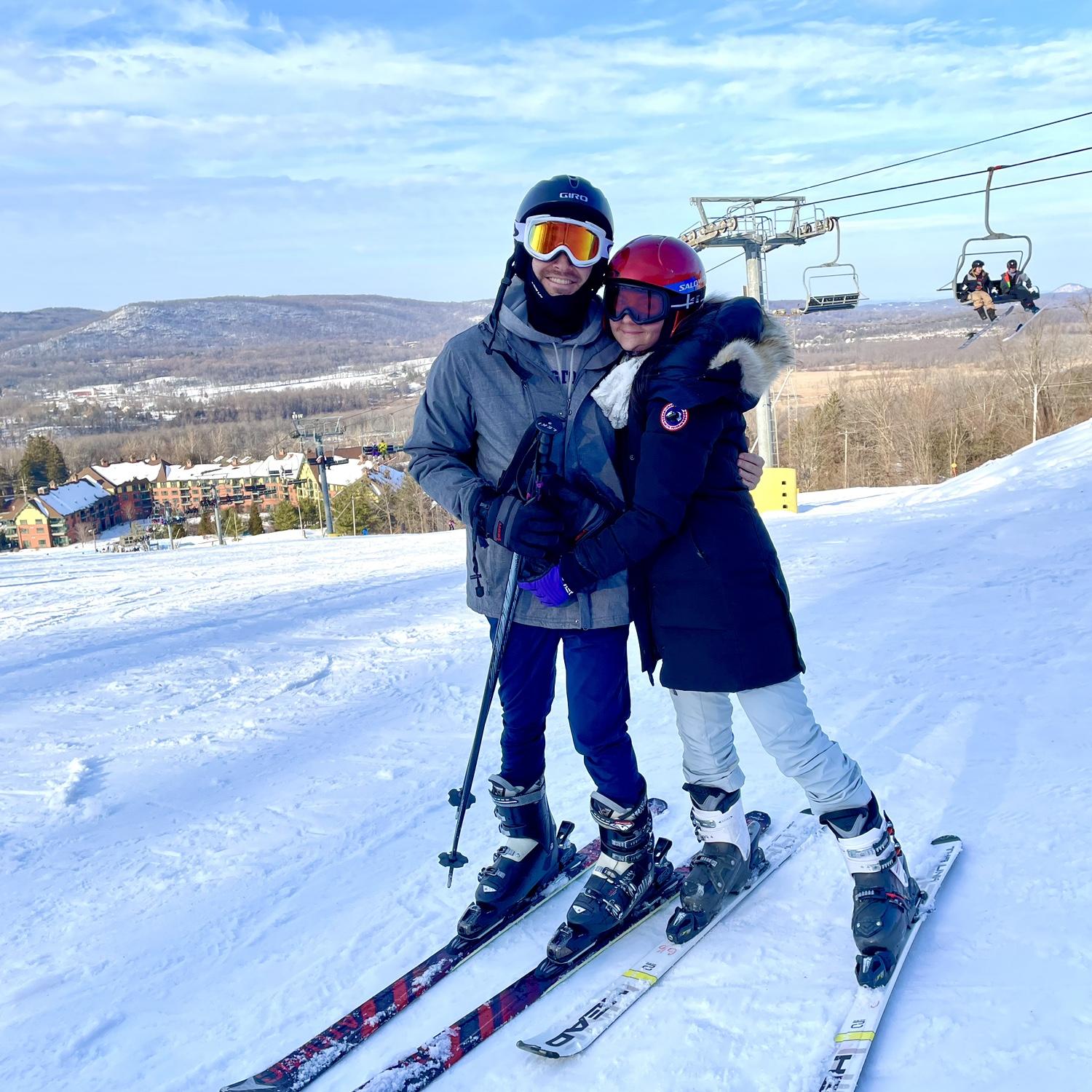 Matt taught Brett to ski, January 2022