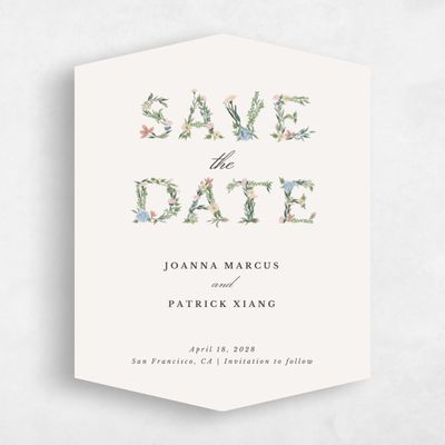 Beige Diamond Wedding Save the Date - Laurelwood Type