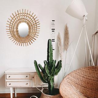 Decorative Oval Rattan Mirror