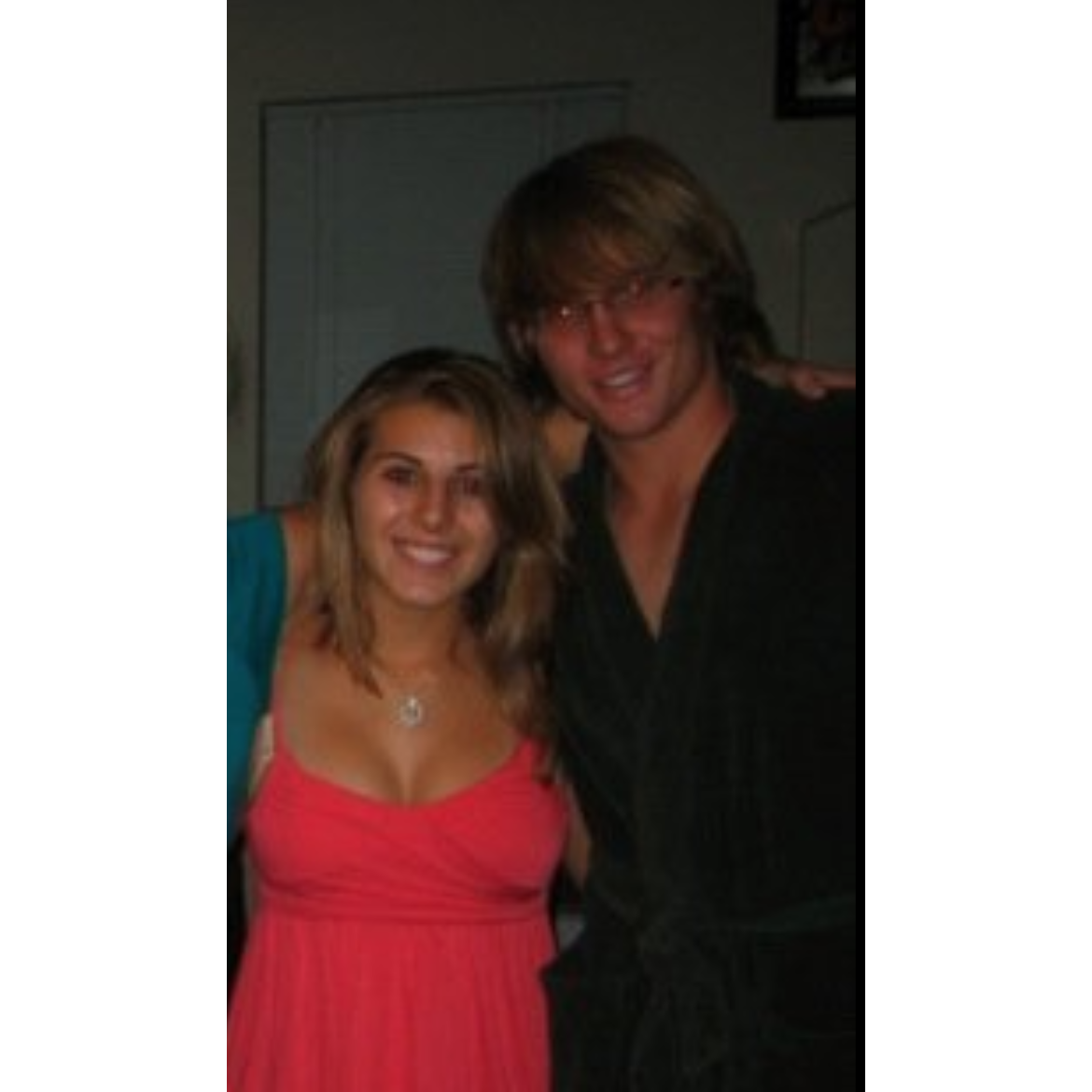 David used to wear a green bath robe to parties. I think he may have grown up a little bit since 2009!
