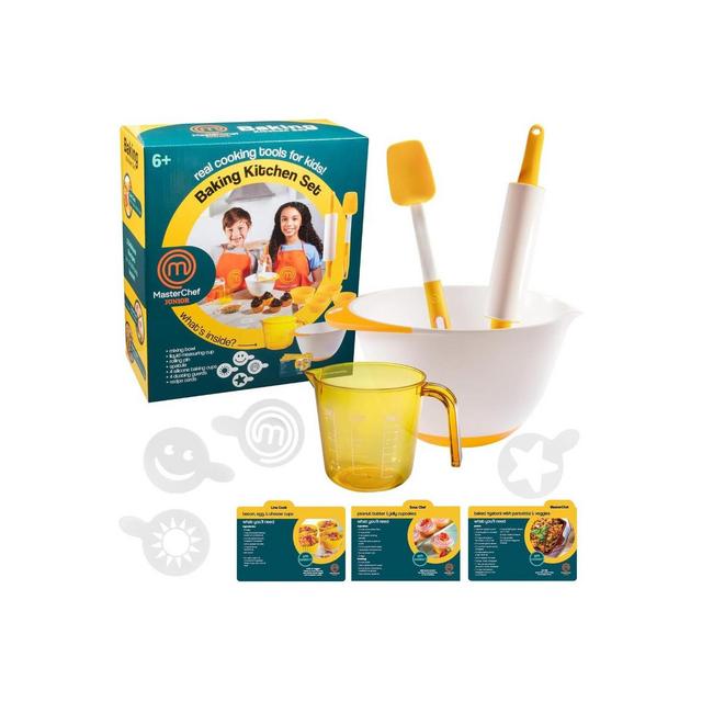 MasterChef Junior Baking Kitchen Set for Kids - 7 Pc. Kit Includes Real Cooking Tools for Kids w Recipes - Make Homemade Treats
