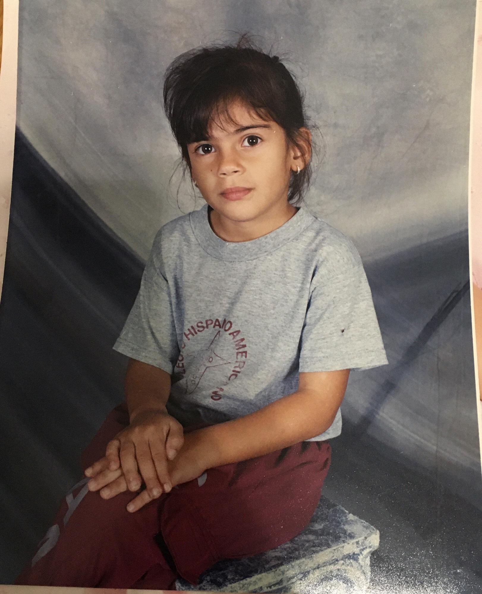 Griselys in her school picture after P.E.