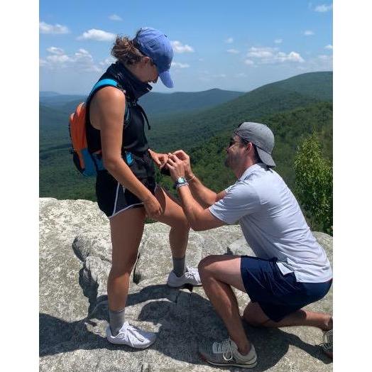 Lauren said YES at the top of Big Schloss in the George Washington National Forest in Virginia.