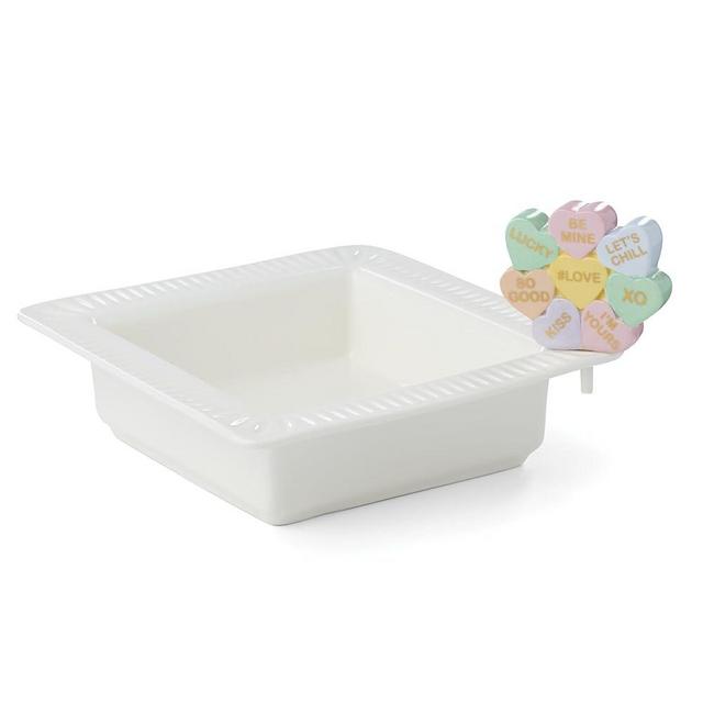 Lenox 897862 Profile Poppers Square Bowl & Heart Candy Set, Valentine's Day