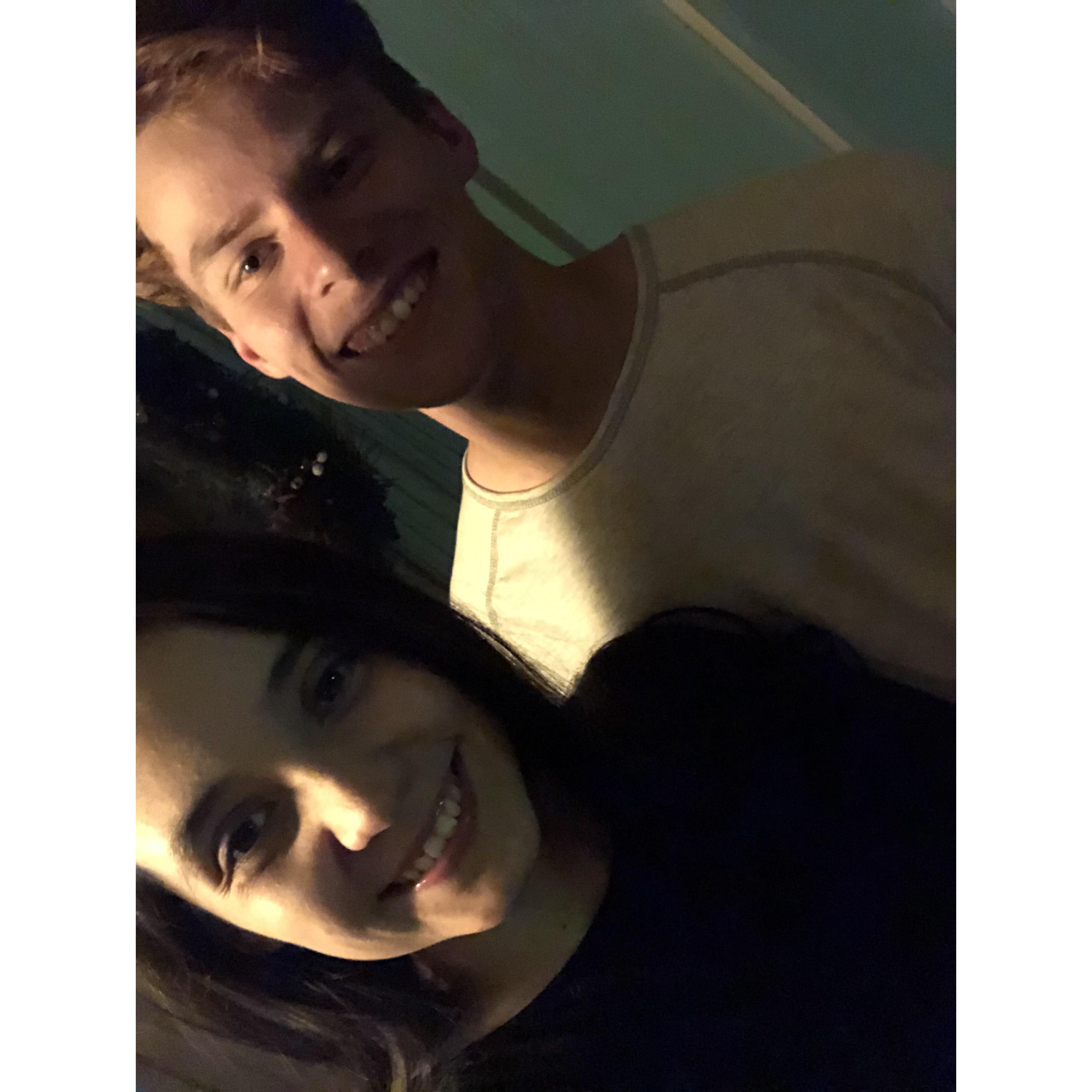 We took this as he dropped me off after our first date