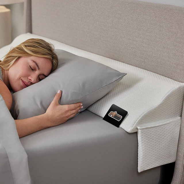 Gorilla Grip Patent Pending King Bed Wedge Pillow Headboard Gap Filler, Comfortable and Supportive High Density Foam Angled Pillows, Stay in Place Gripping Dots, Wedges Between Mattress, White