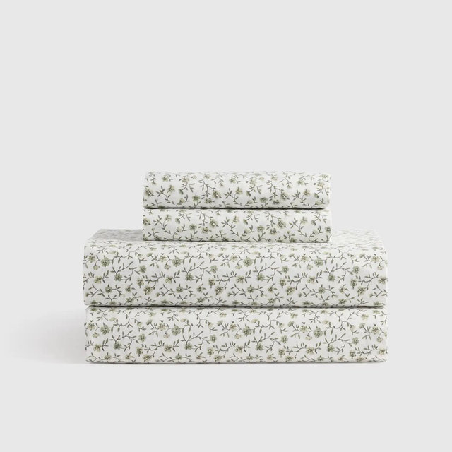 Organic Crisp Percale Sheet Set - King- Green Florette